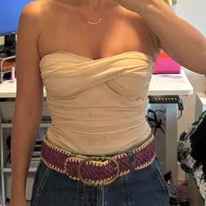 Nude strapless top